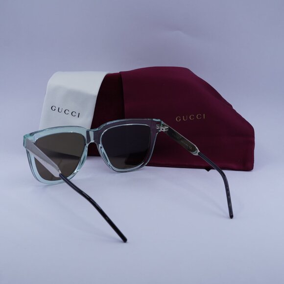 Gucci GG0976S 002 Square Sunglasses - Shiny Green\Brown - Picture 10 of 10